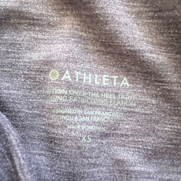 Athleta Elation Over The Heel Tight Women's Size XS Heather Purple Legging Long - Picture 3 of 10